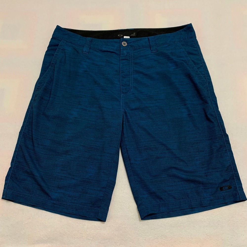 Oakley Hybrid Shorts Men's 38 Teal Green Heathered Stretch Activewear 12" Inseam